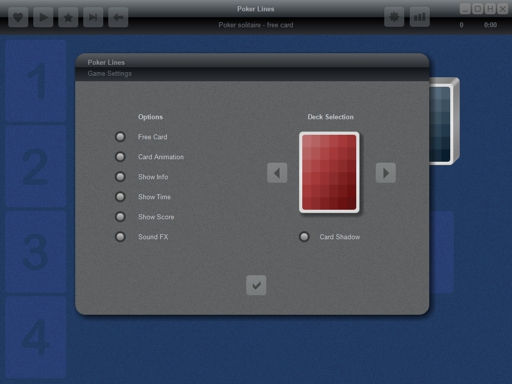 Poker Lines - Settings